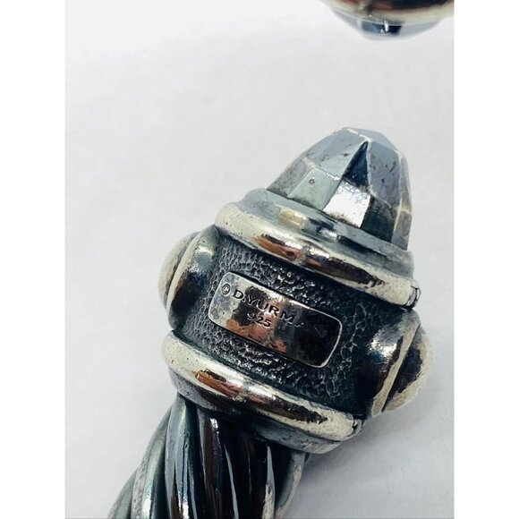 DAVID YURMAN DARKENED BLACKENED STERLING SILVER RENAISSANCE 10MM CUFF DIAMONDS - Picture 9 of 12